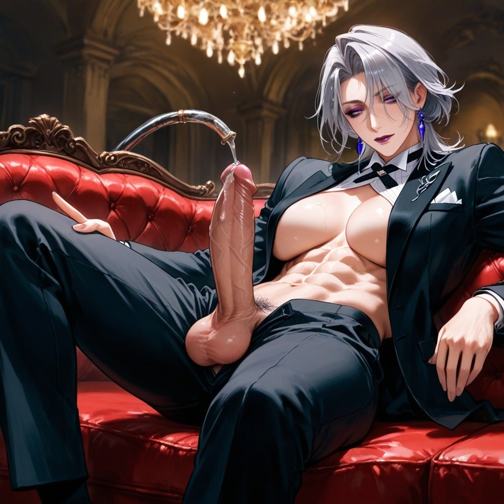 Only Penis Expose, Half Close Eyes, Oppressive Hentai AI Porn