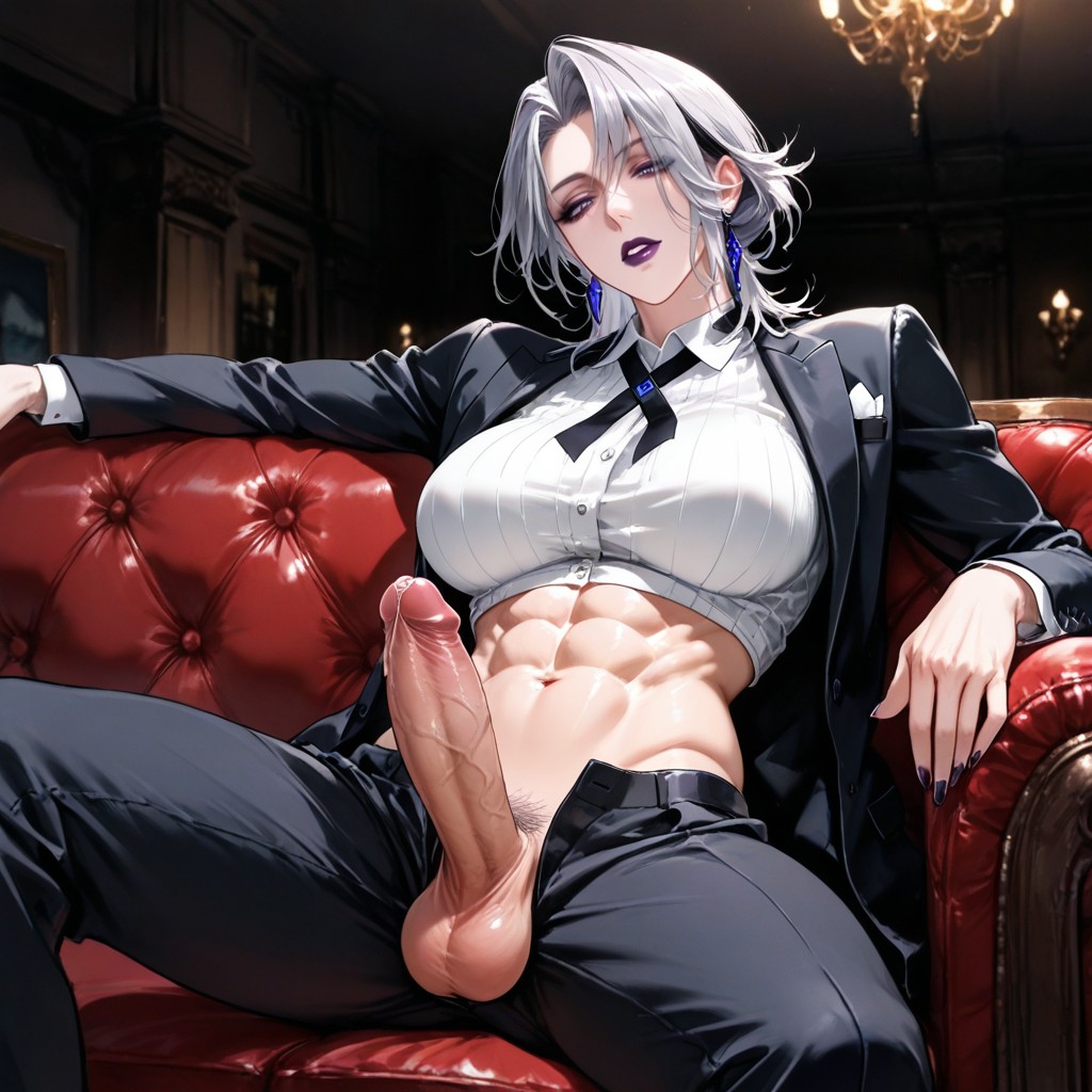 Exaggerated Perspective, Handsome Mature Lady, Face Slightly Turn Side Hentai AI Porn