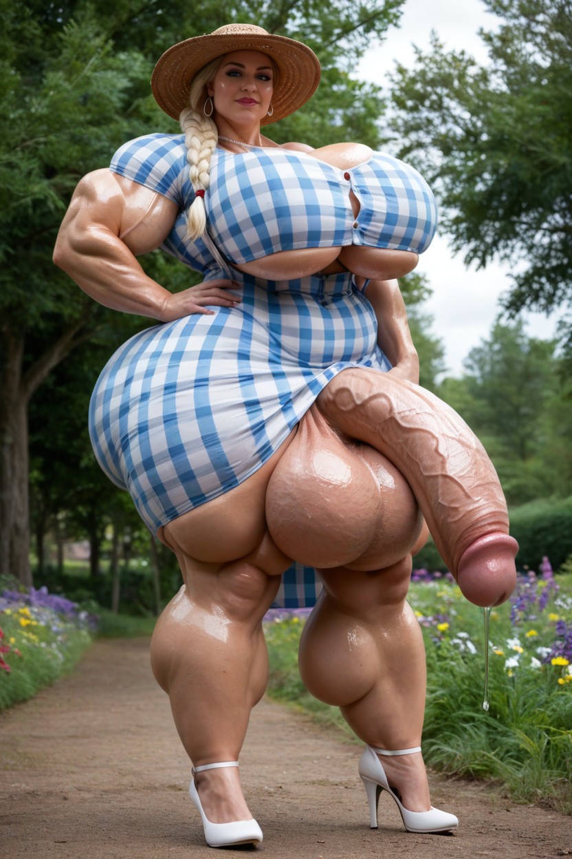 Max Extreme Hyper Muscular White Woman, Penis Steam, Extreme Hyper Flaccid Cock Bulge AI Porn