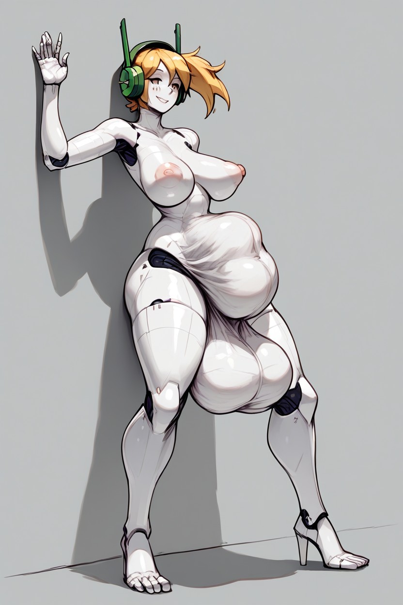 Cock Vore, Digigraded Legs, White Robot Hentai AI Porn