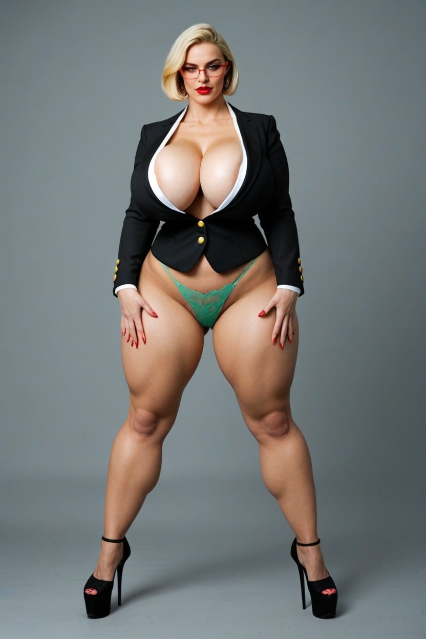 Bobcut, Green Lace Panties, Cathy Canuck AI Porn