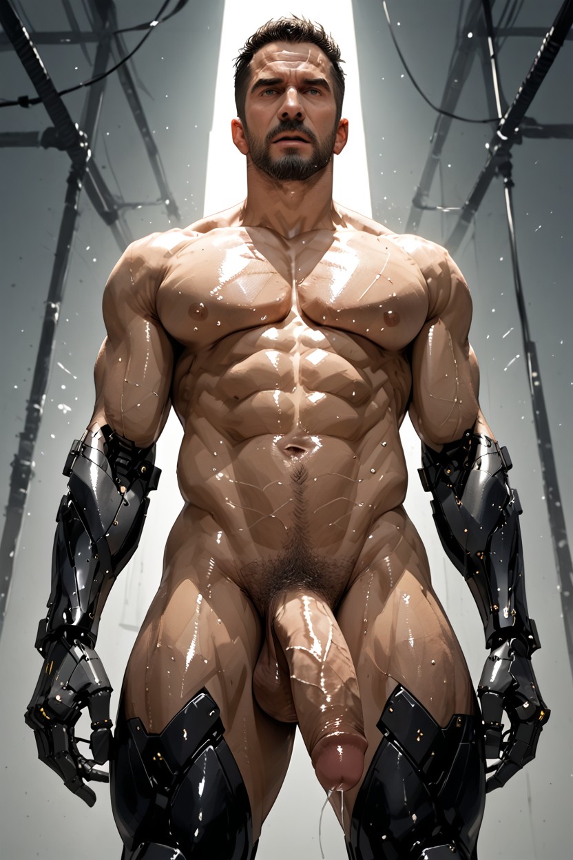 Adam Jensen, Limbs Restrained, Detailed Face 게이 AI 포르노