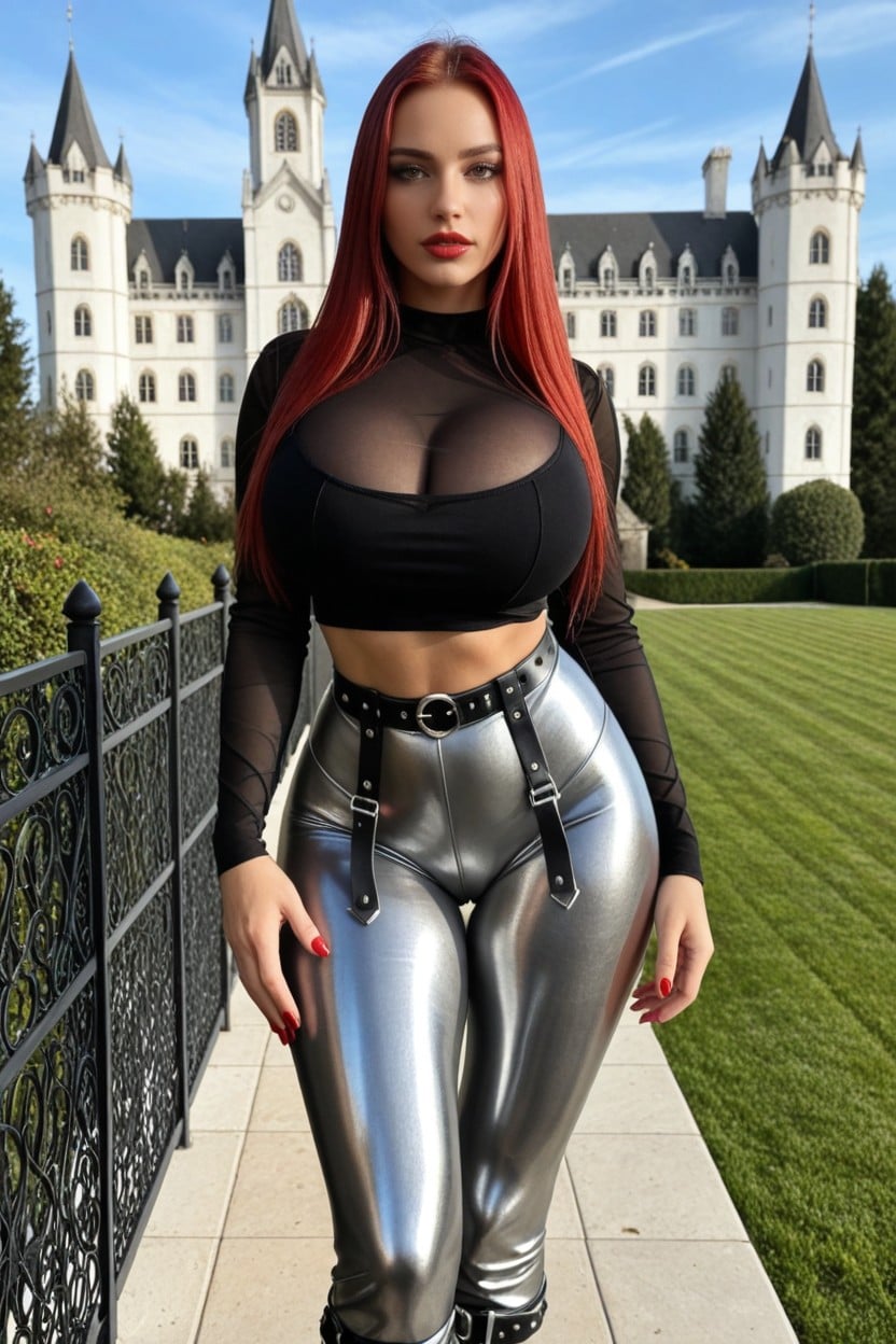Smooth Light Wrap Around Contours, Eyes And Lips Contouring, Sheer Blouse AI Porn