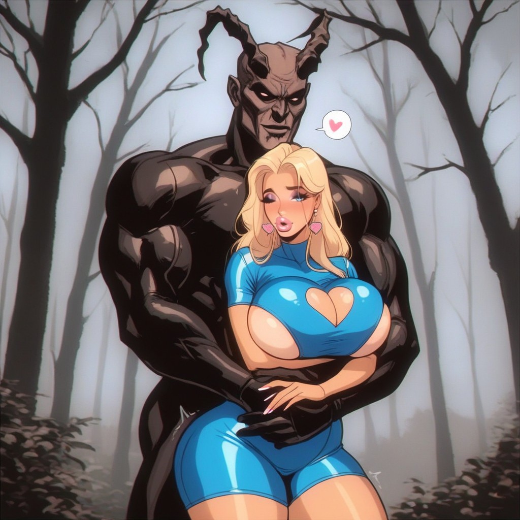 Blue Eyes, Blonde Hair, Straight Hair AI Porn