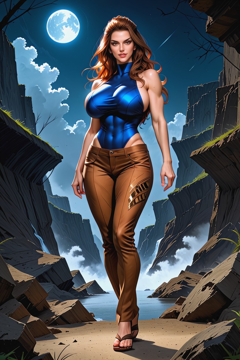 Modèle, Brown Hair, Excited Porno IA Hentai