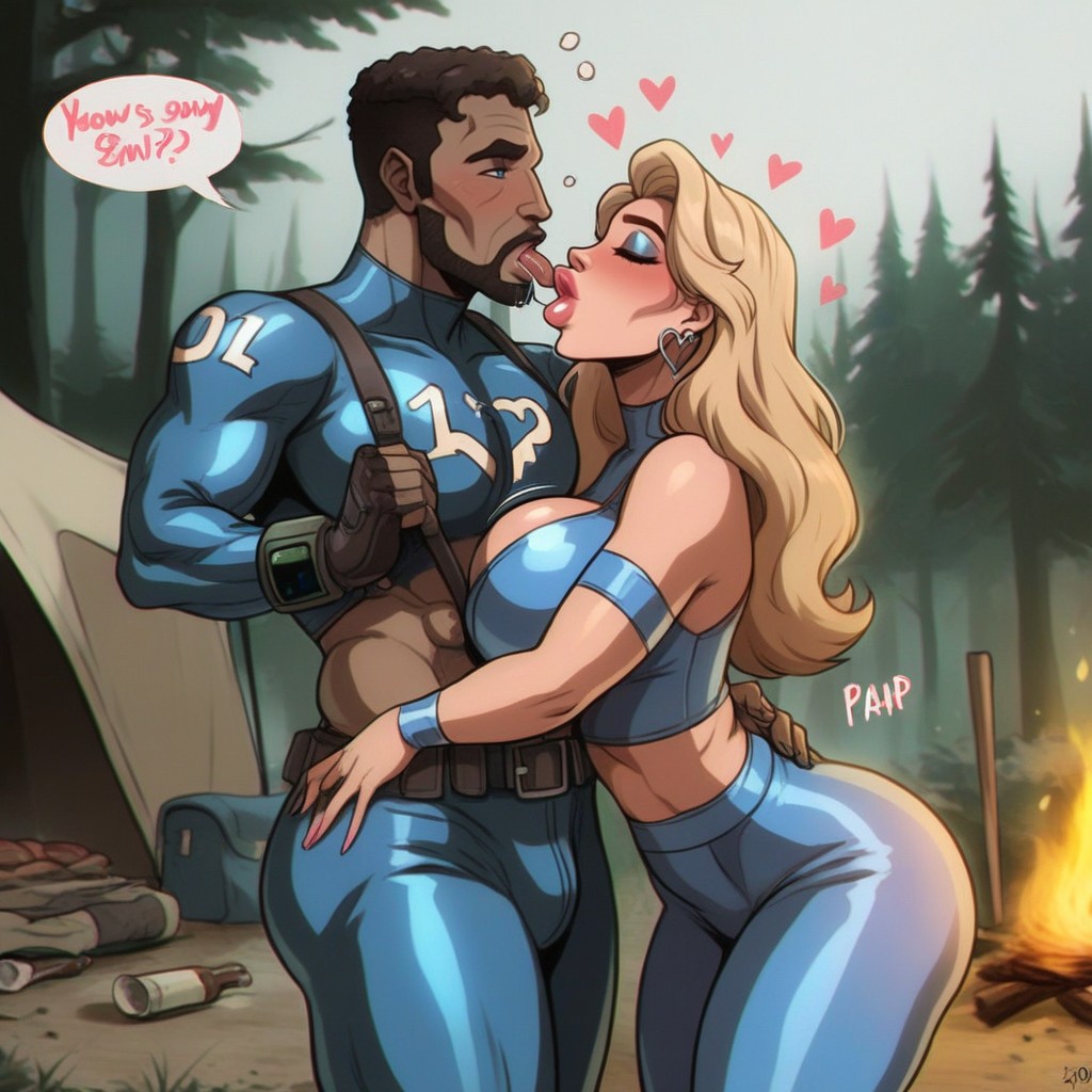 Forest, Love Hearts, Kissing AI Porn