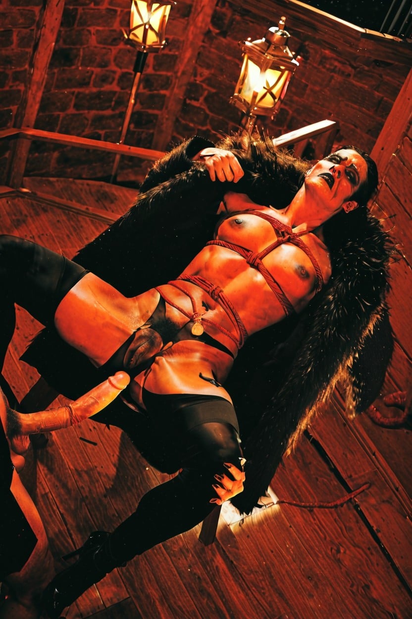 Spreading Legs, No Females, Full Body Shemale AI Porn