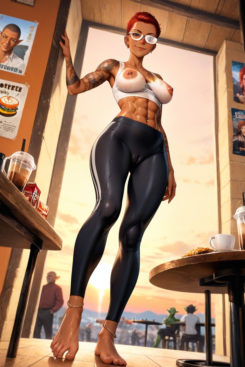 Pelo Rojo, Posing, Alemana Hentai IA