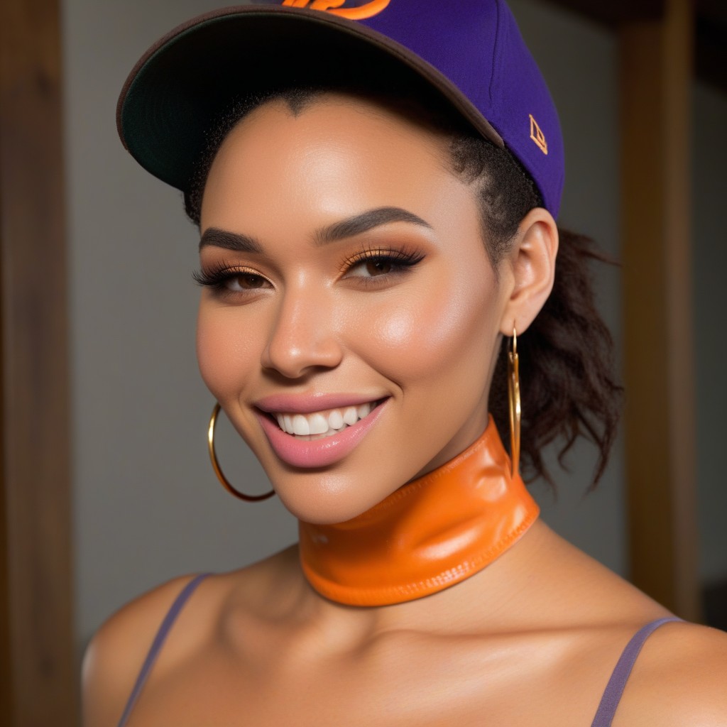 Short Length, Teacher, Purple Baseball Hat With A D Logo AI Porn