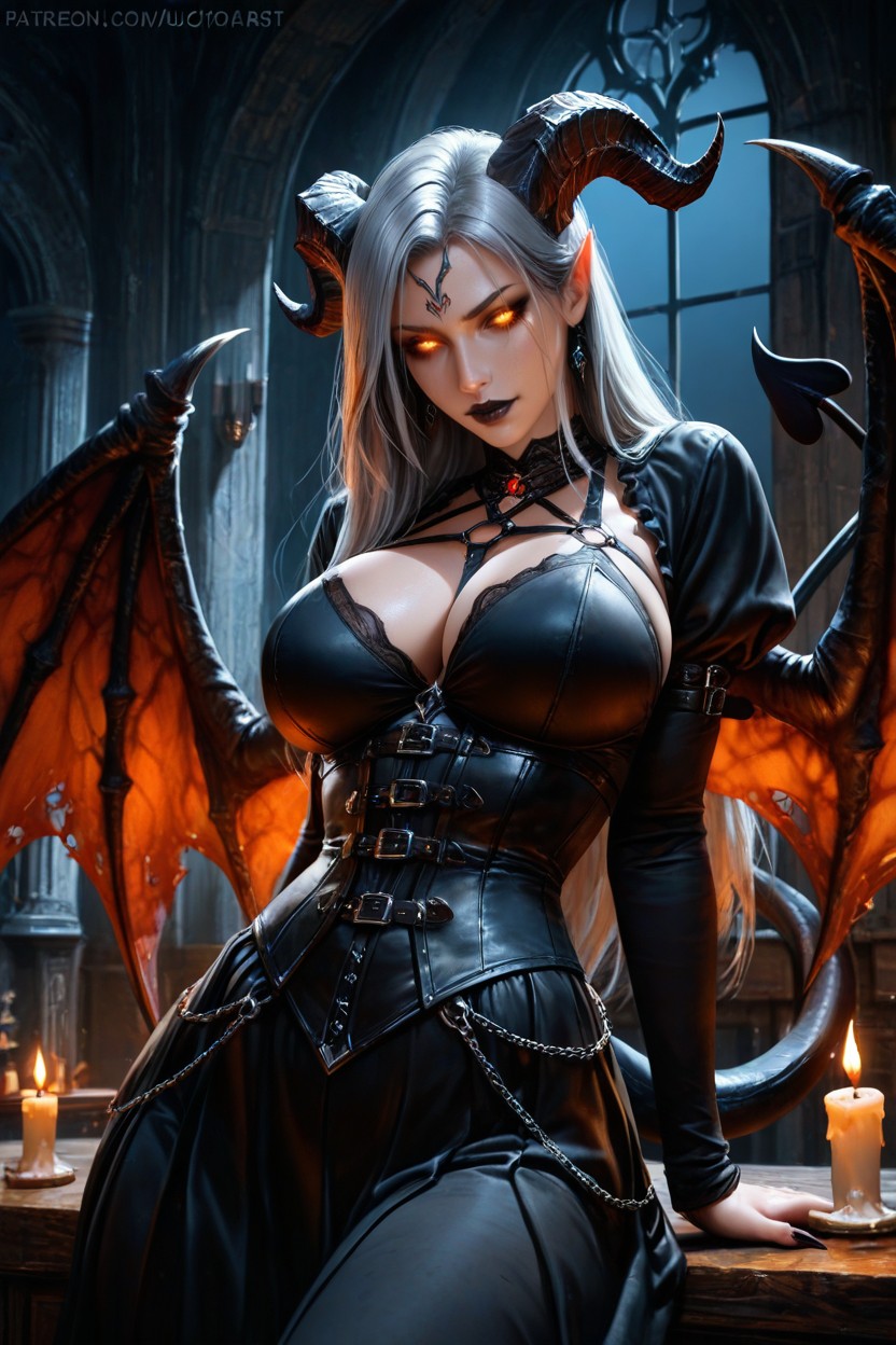Black Sky, Big Demon Wings, Sharp Nails AI Porn