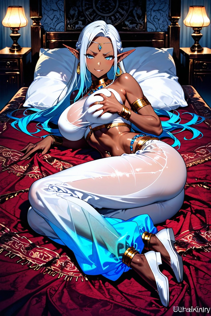 Trying To Seduce, Navel Piercing, Earrings Hentai AI Porn