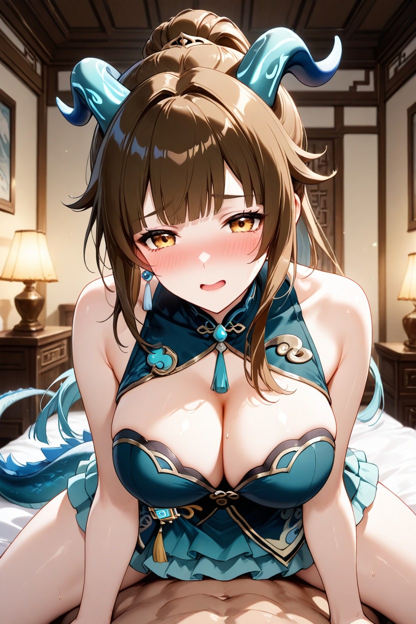 Long Hair, Blushing Face, China Room AI Porn
