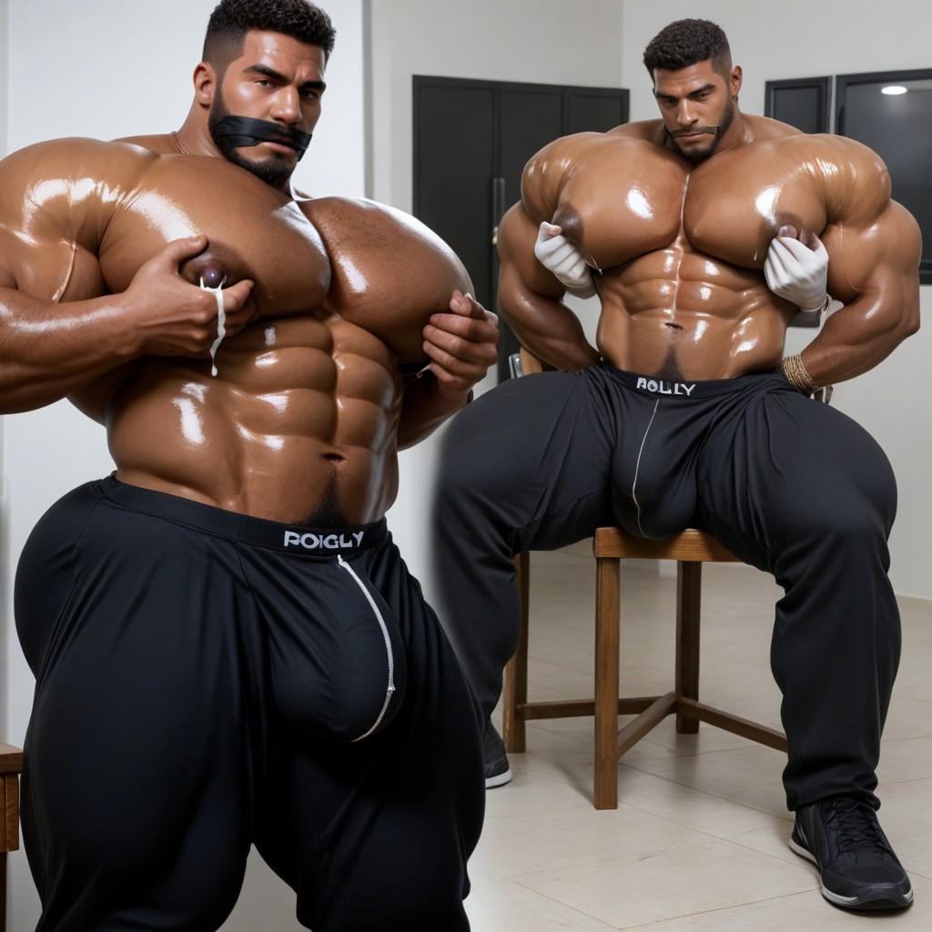 25+, Extrêmement Lourd En Bas, Massive Bara Muscles Porno IA Gay