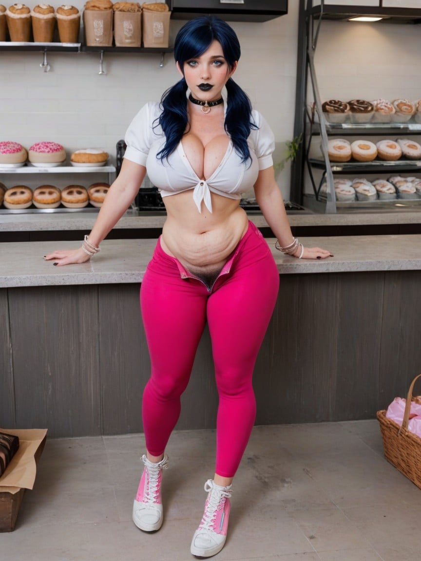 Miraculous Cosplay Outfit, Looking At Viewer, Pink And White Laced Up Shoes Porno IA
