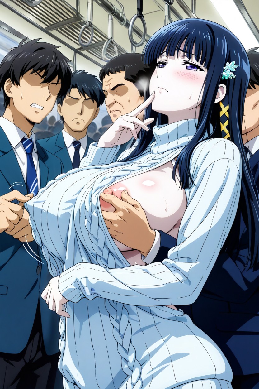 Shiba Miyuki From Mahouka Koukou No Rettousei, Breathing, On The Train Hentai AI Porn