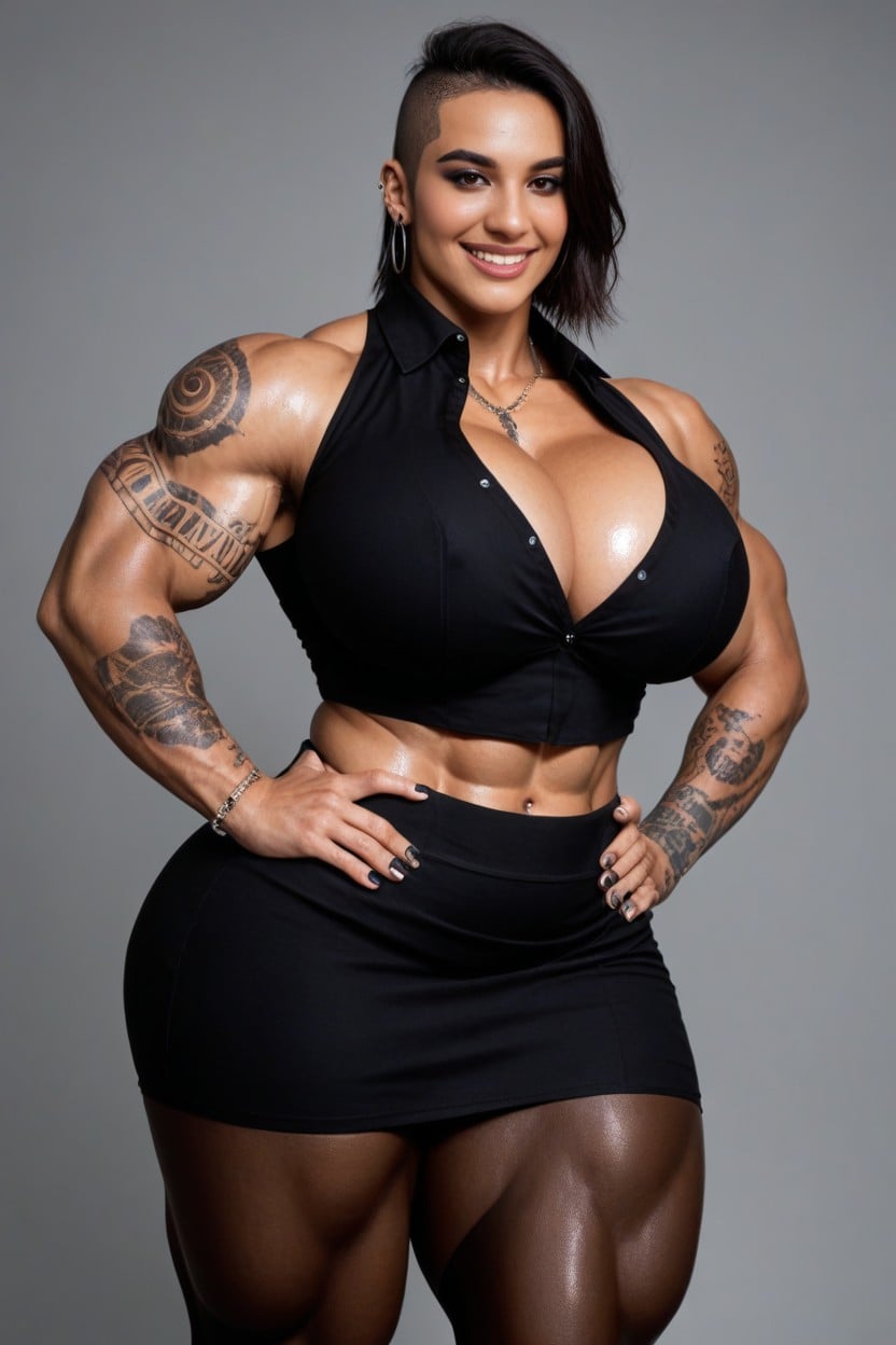 Massive Muscles, Muscle Shoulders, 18+ Latina AI Porn