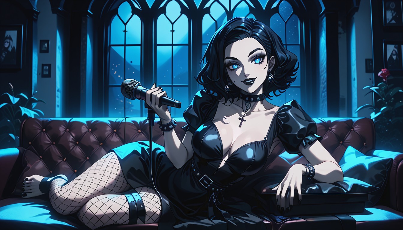 Holding Microphone, 普通の胸, 18+ ヘンタイAIポルノ