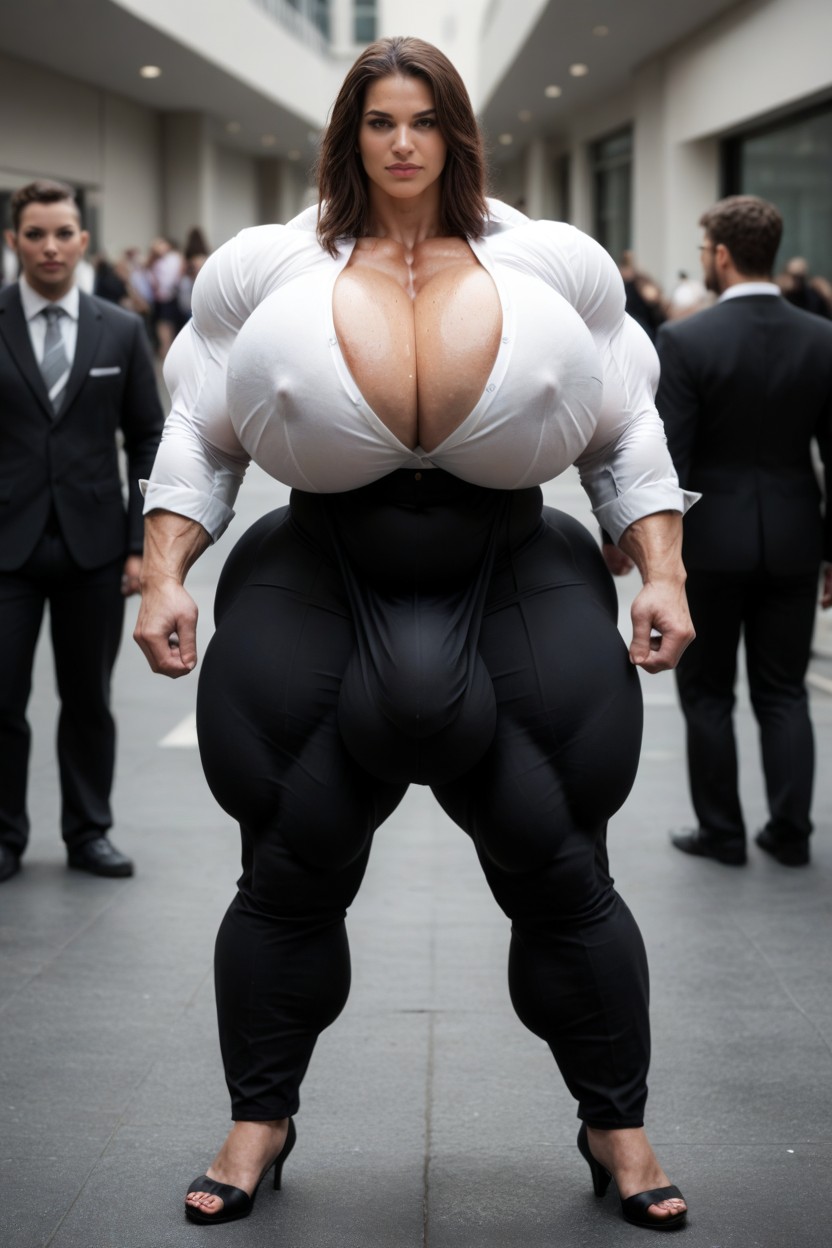 Huge Erected Nipples, Gigantic Scalene, Waist Shemale AI Porn