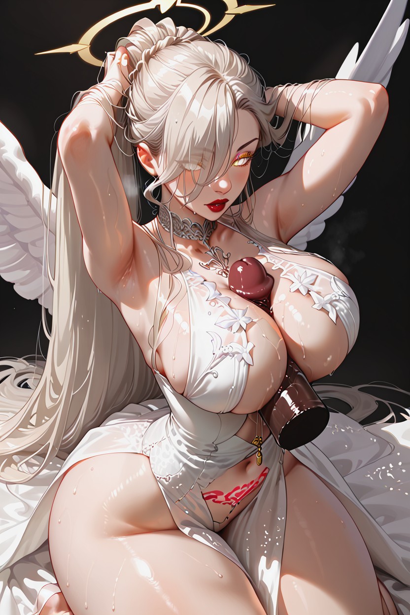 Whitecocktail Dress, Waist Shot, Sweaty Hentai IA