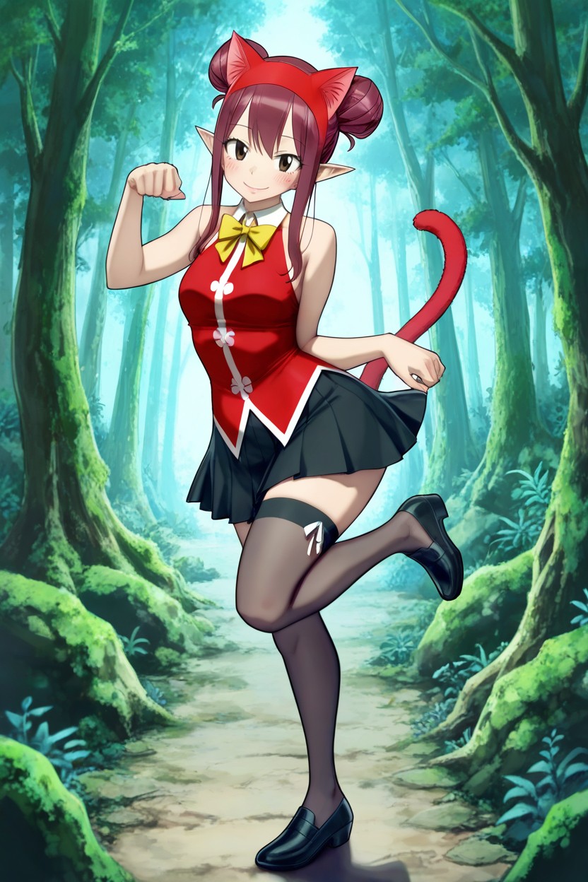 Cat Pose, Shoulders Relaxed, Gorgeous Hentai AI Porn