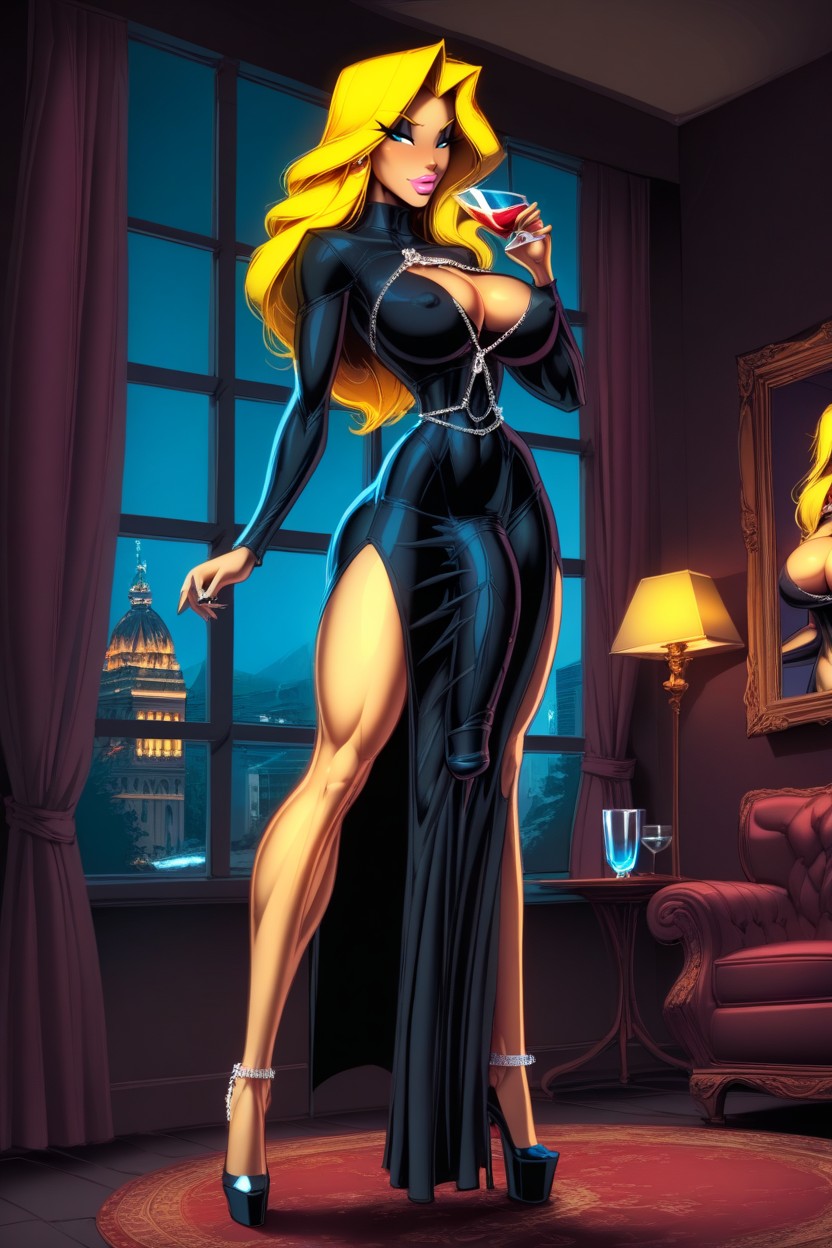 Wasp Waist, Massive Cock Bulge, Night AI Porn