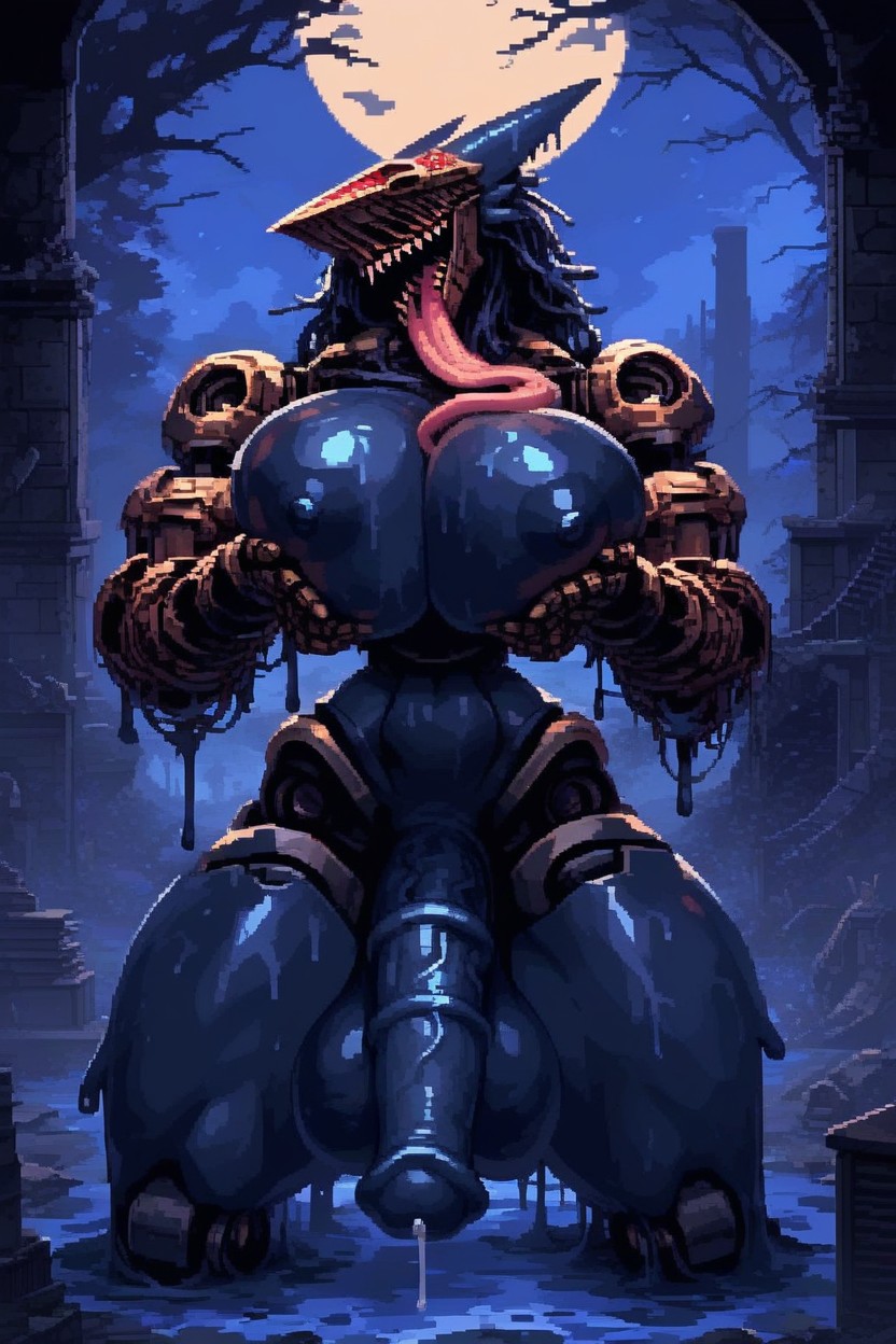 Wide Hips, Licking Breast, Sweating Furry AI Porn