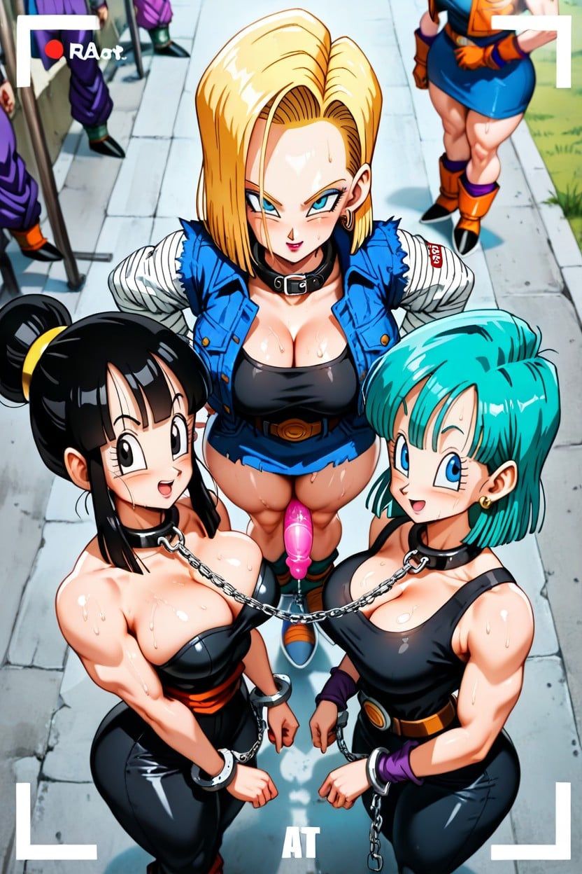 Wearing Condom, Sweaty, Three People Hentai AI Porn