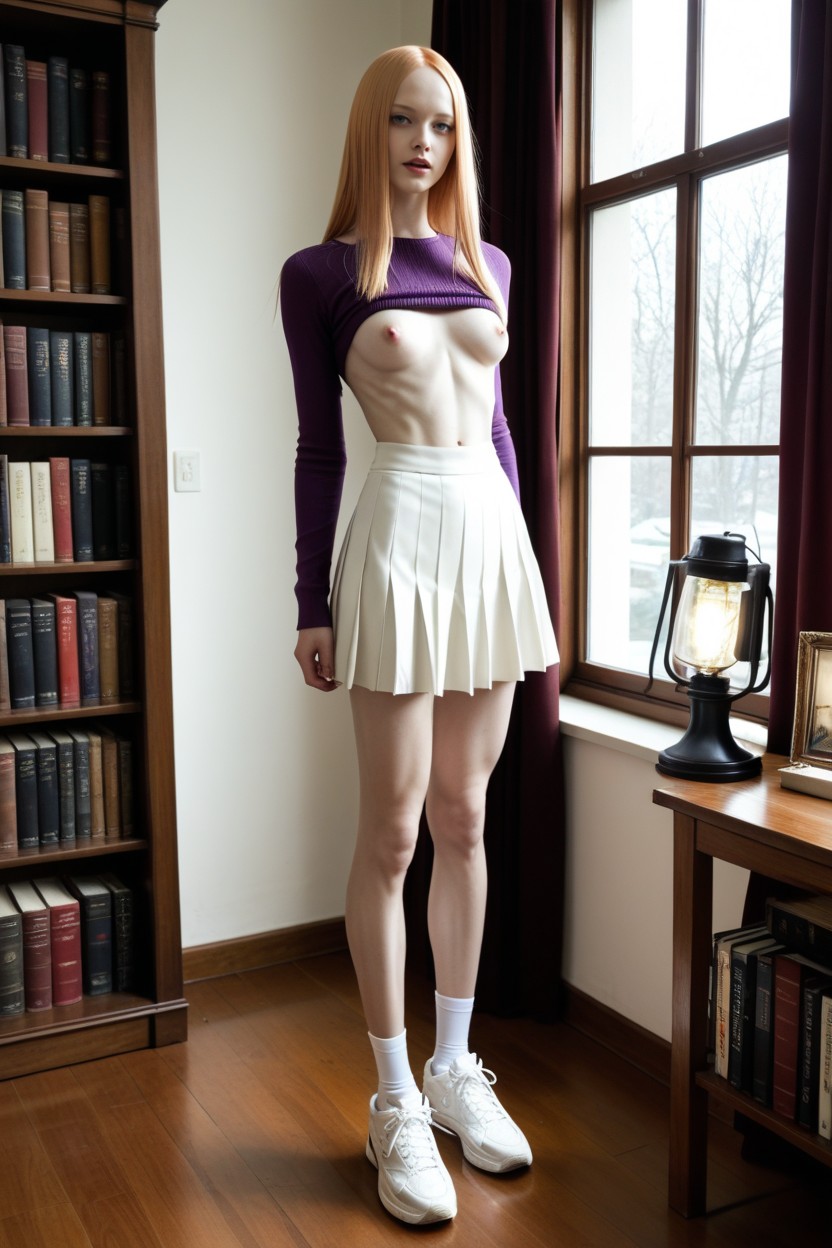White Sneakers, Light Fair Skin, Pink Nipples Porno IA