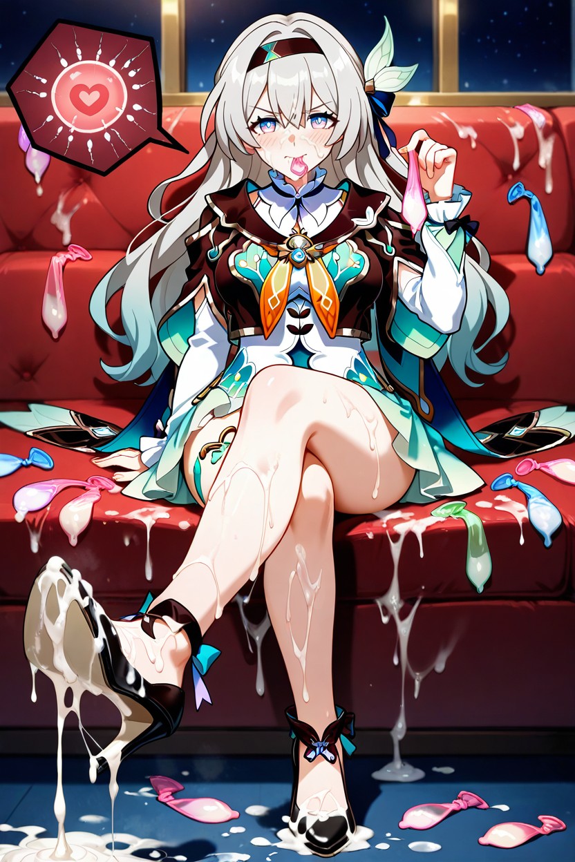 Drenched In Cum, After Sex, A Lot Of Used Condom Hentai IA