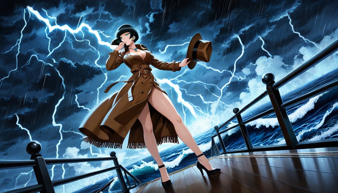 Storm Clouds, Diamond Earrings, Bangs Hentai AI Porn