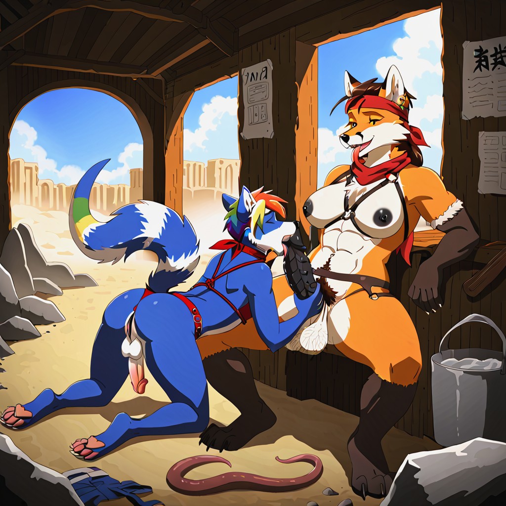 Camp, Cuddling, Big Balls Furry AI Porn