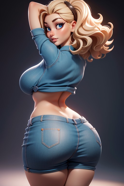 Naked, Rear View Of Massive Ass And Thick Thighs, Muy Corto Hentai IA