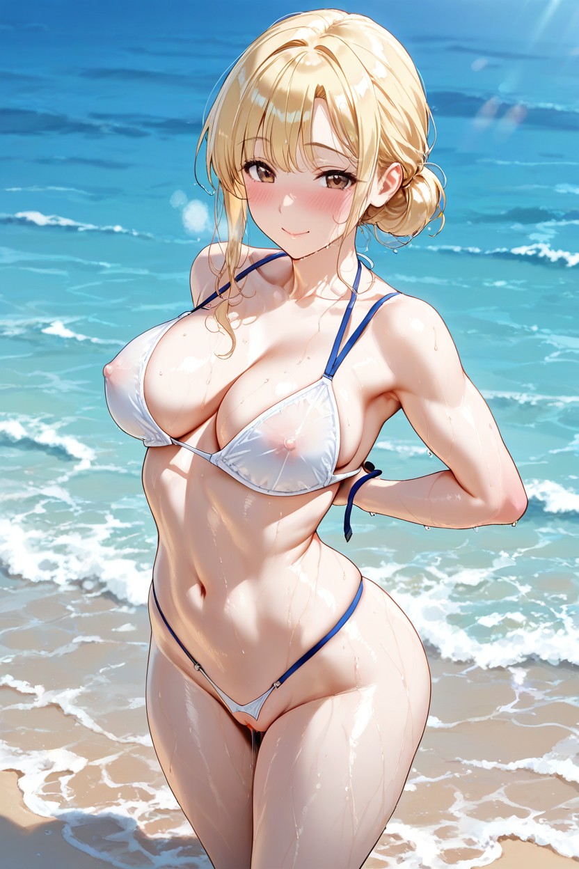 Brown Eyes, In Heat, Blushing Cheeks Hentai AI Porn