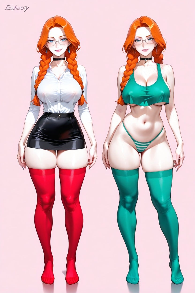 Long Neck, Ginger, Snatched Waist Hentai AI Porn