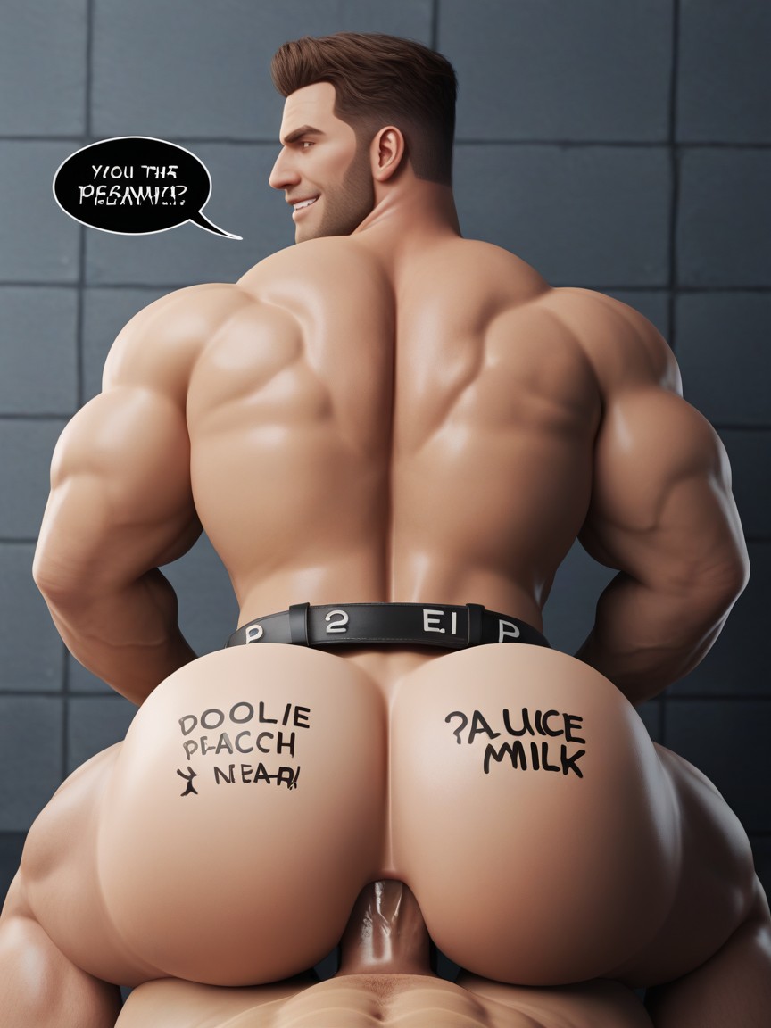 Police Watching, Body Writing On Ass, Bottom In Control Pornografia gay com IA
