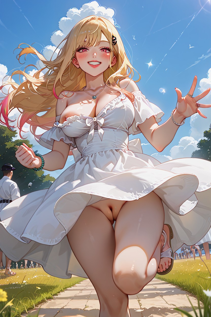 Bright White Skin, Bracelets, Lips AI Porn