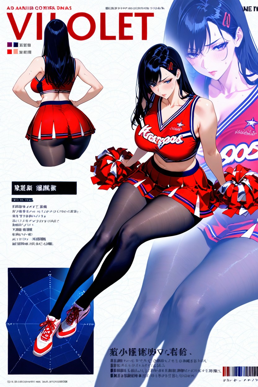 Magazine Cover, Character Chart, Blush Hentai AI Porn