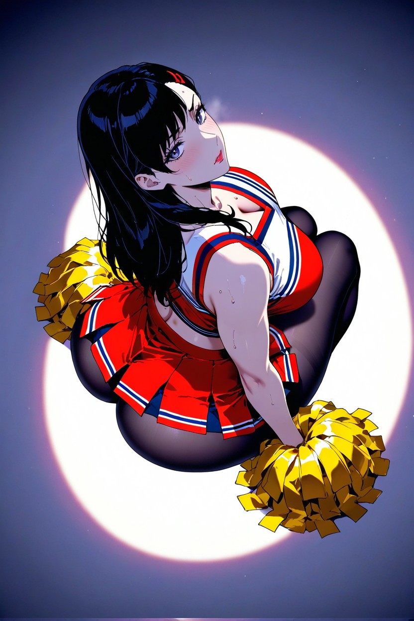 Warm Glow, Cinematic Light, Cheerleader Hentai AI Porn