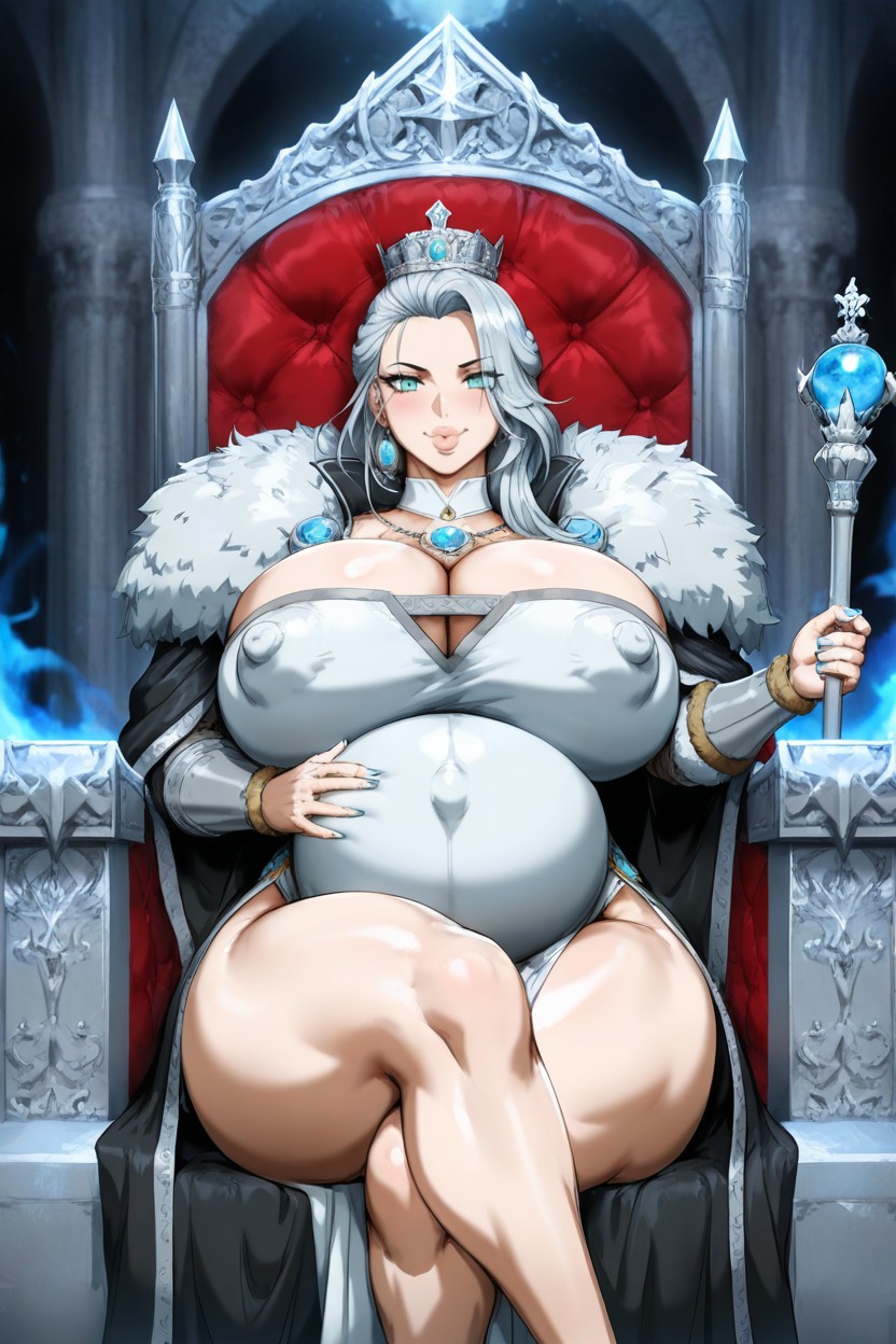 Deep Cleavage, Throne Room, Bimbo AI Porn
