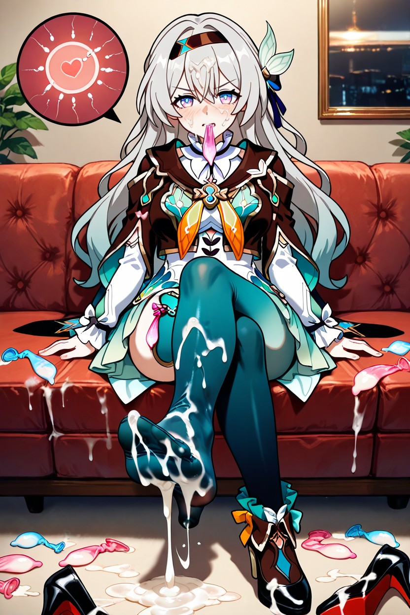 Cum On Penis, Cum On Legs, Condom Hentai AI Porn