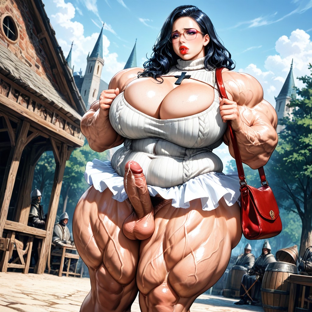 Thick Thighs, Exaggerated Ultra Wasp Waist, Hyper Huge Wide Hips Hentai AI Porn