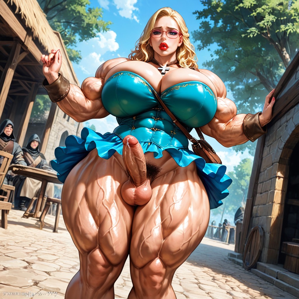 Massive Muscle Trapez, Hyper Huge Wide Hips, Muscle Shoulders Hentai AI Porn