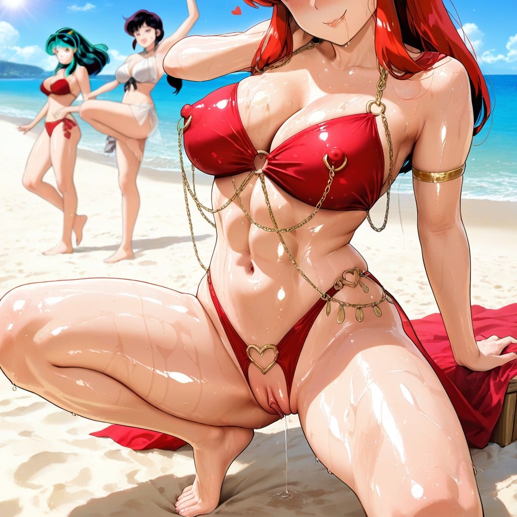 Beach, Fit, See-through Real Labia Hentai AI Porn