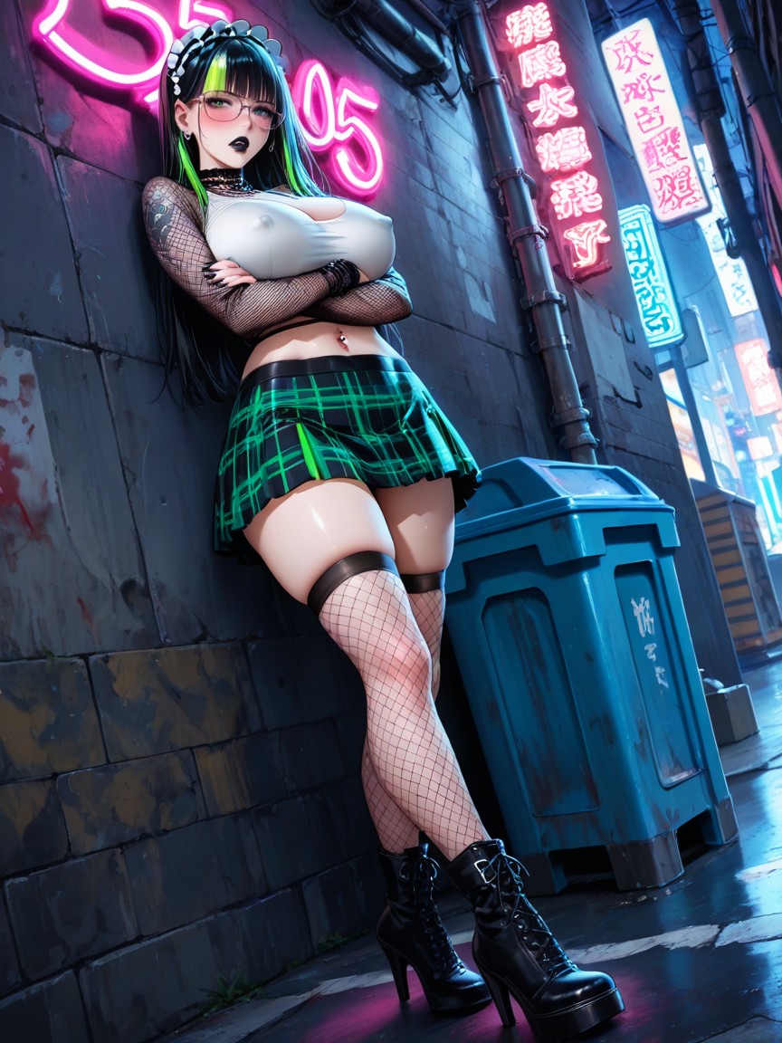 Plaid Skirt, Black Heels, 25+ Hentai AI Porn