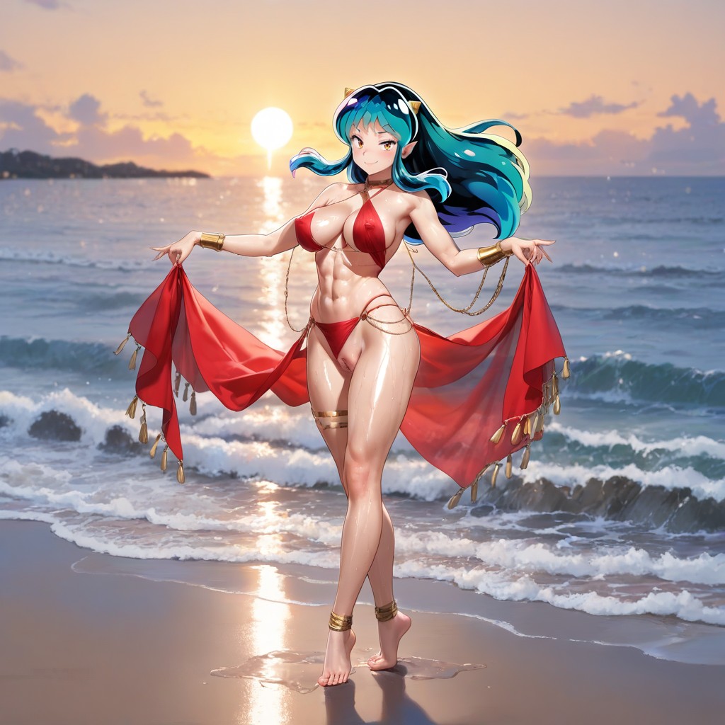 Red Dancer Outfit, Seductive, Chain Hentai AI Porn