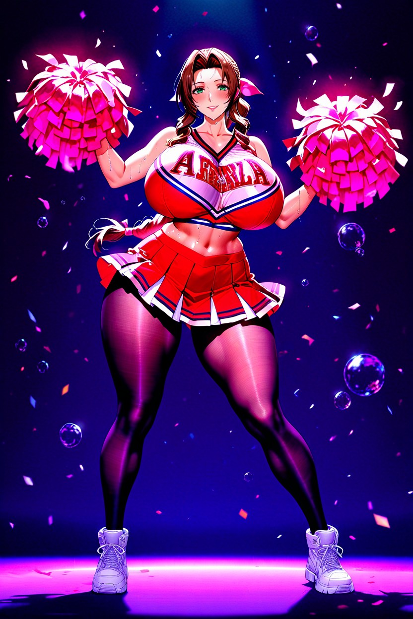Breasts, Black Pantyhose, Red Skirt Hentai AI Porn
