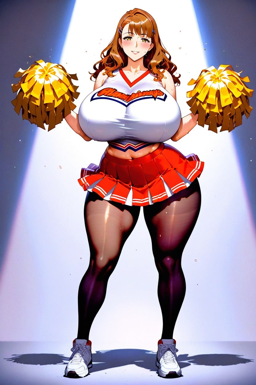 Hollywood Lighting, Red Skirt, Holding Hentai AI Porn