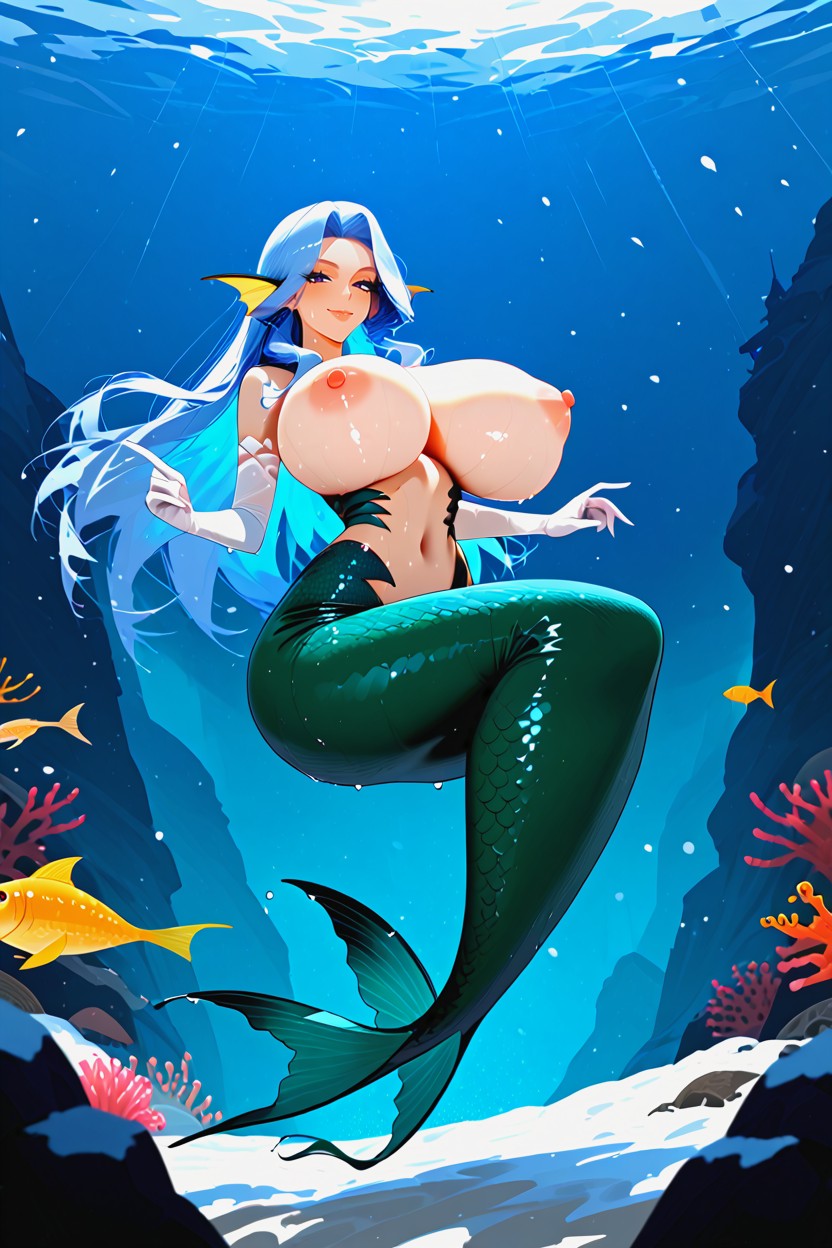 Hyper Massive Rounded Hips, Huge Tits, Large Dark Eyes AI Porn