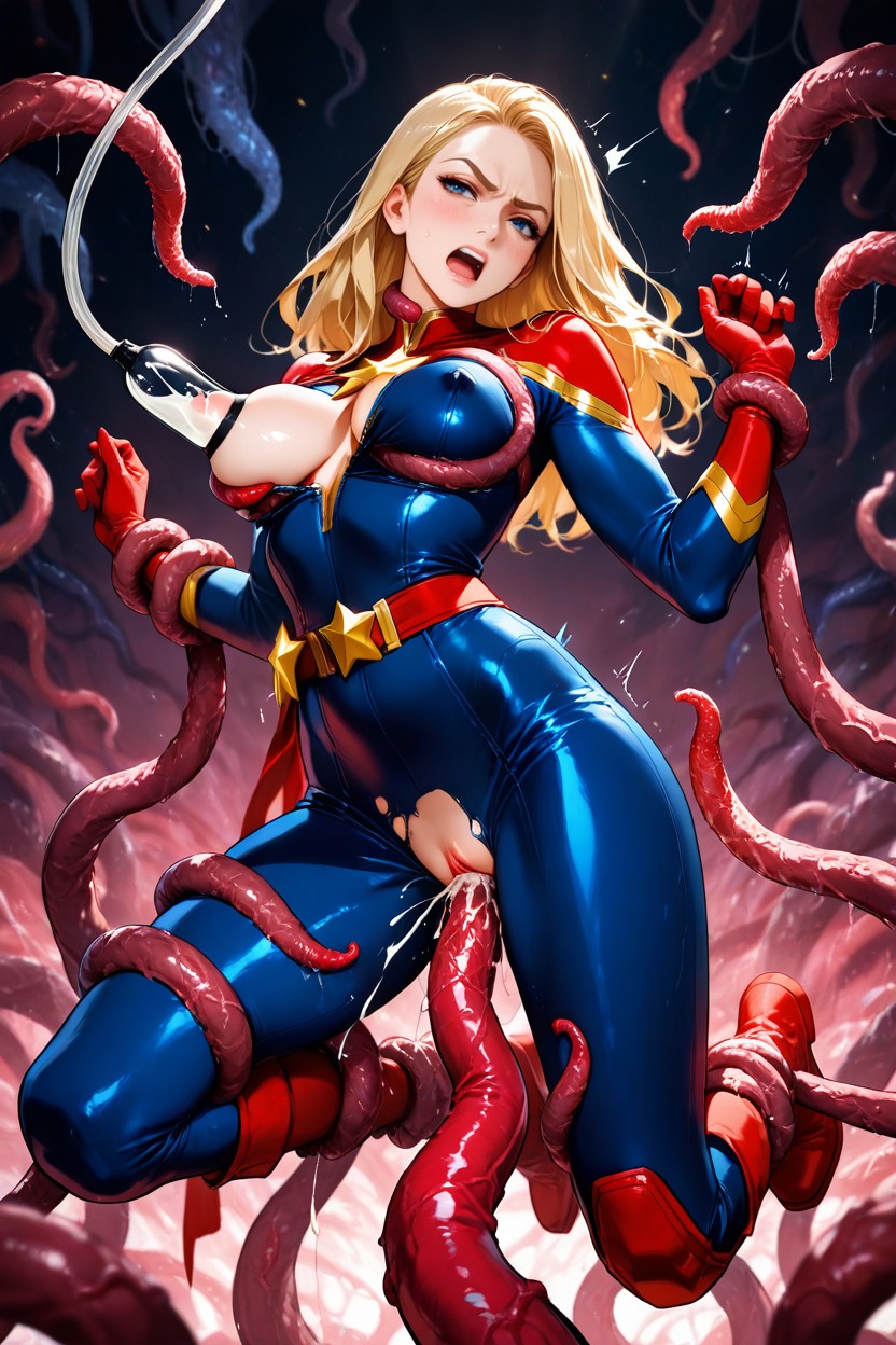 Dynamic Lighting, Tentacle Restraints, Natural Body Features Hentai AI Porn