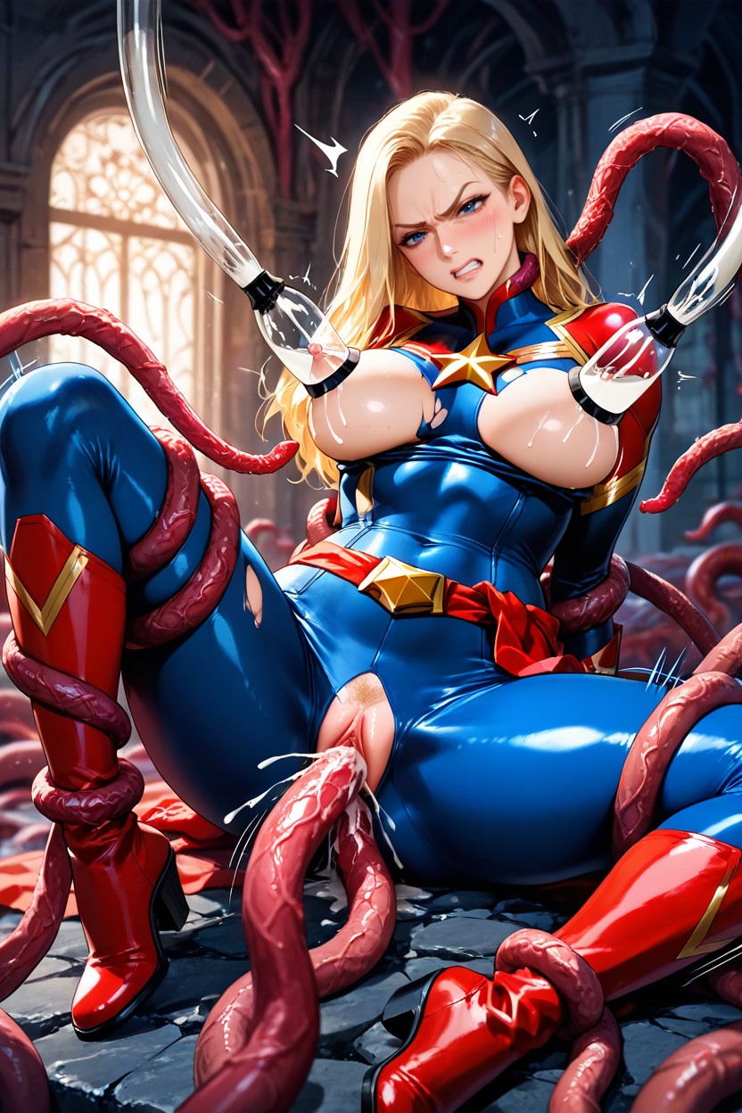 Sitting Down Legs Spread, Blue Eyes, Natural Body Features Hentai AI Porn